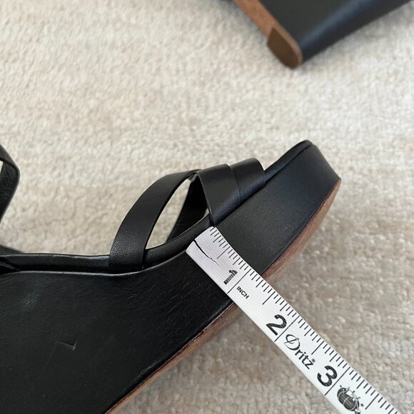 Cole Haan Melrose Black Leather Strappy Platform Wedge Heels Sandals Shoes 8.5 - Picture 11 of 11